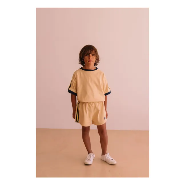 Taylor Contrast Organic Cotton T-shirt | Beige