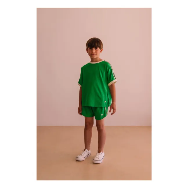Taylor Contrast Organic Cotton T-shirt | Meadow Green