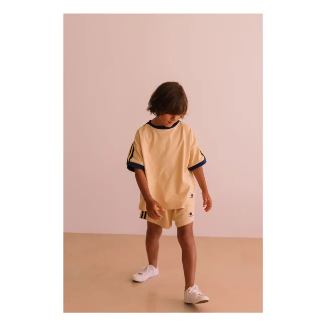Taylor Contrast Organic Cotton T-shirt | Beige