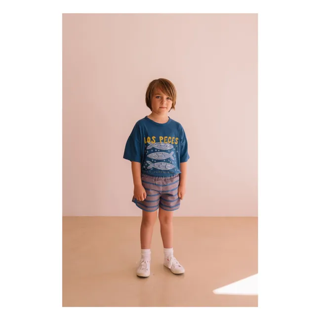 Camiseta de algodón orgánico Dylan Running Club | Azul oscuro