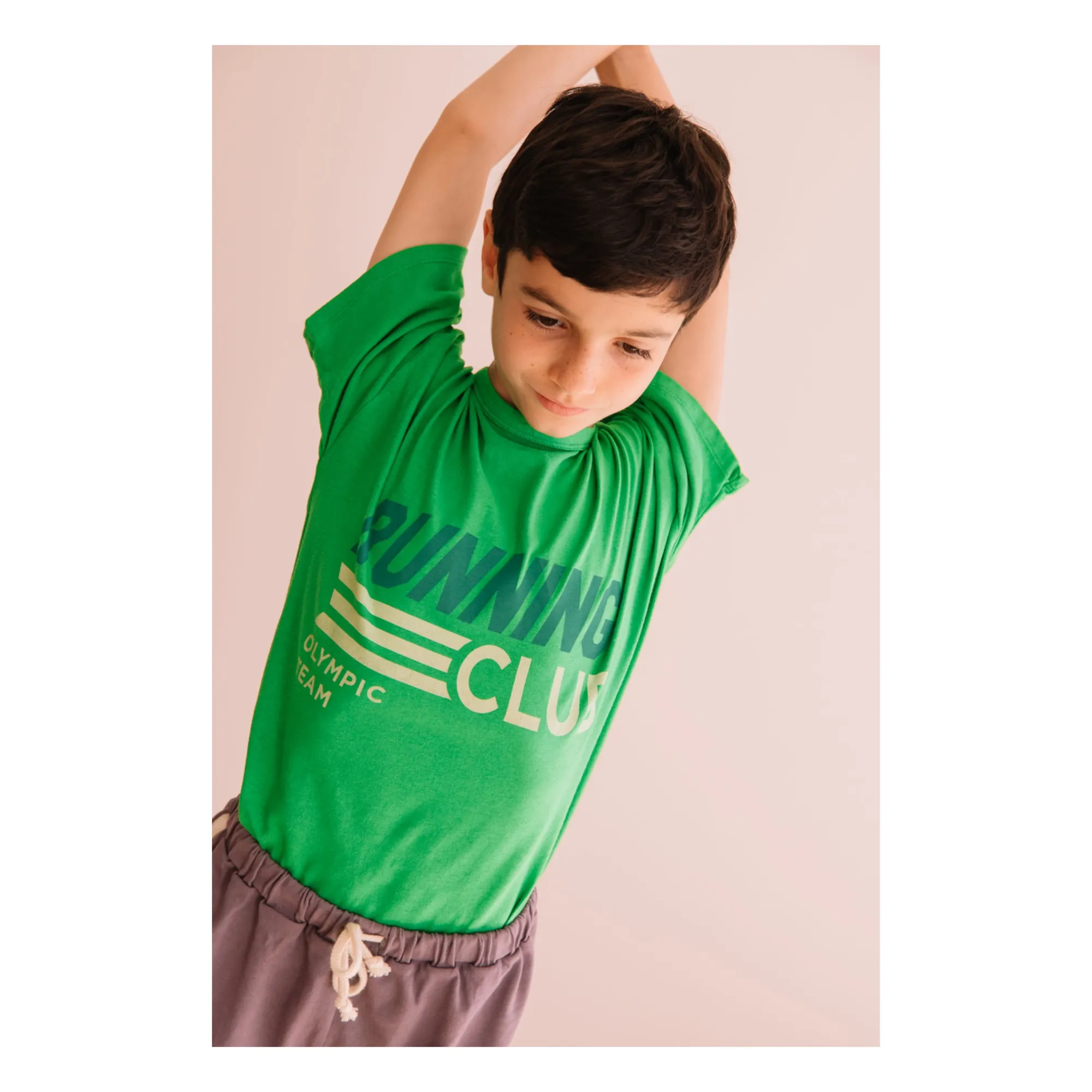 T-shirt Dylan Running Club Coton Bio | Vert prairie- Image produit n°2