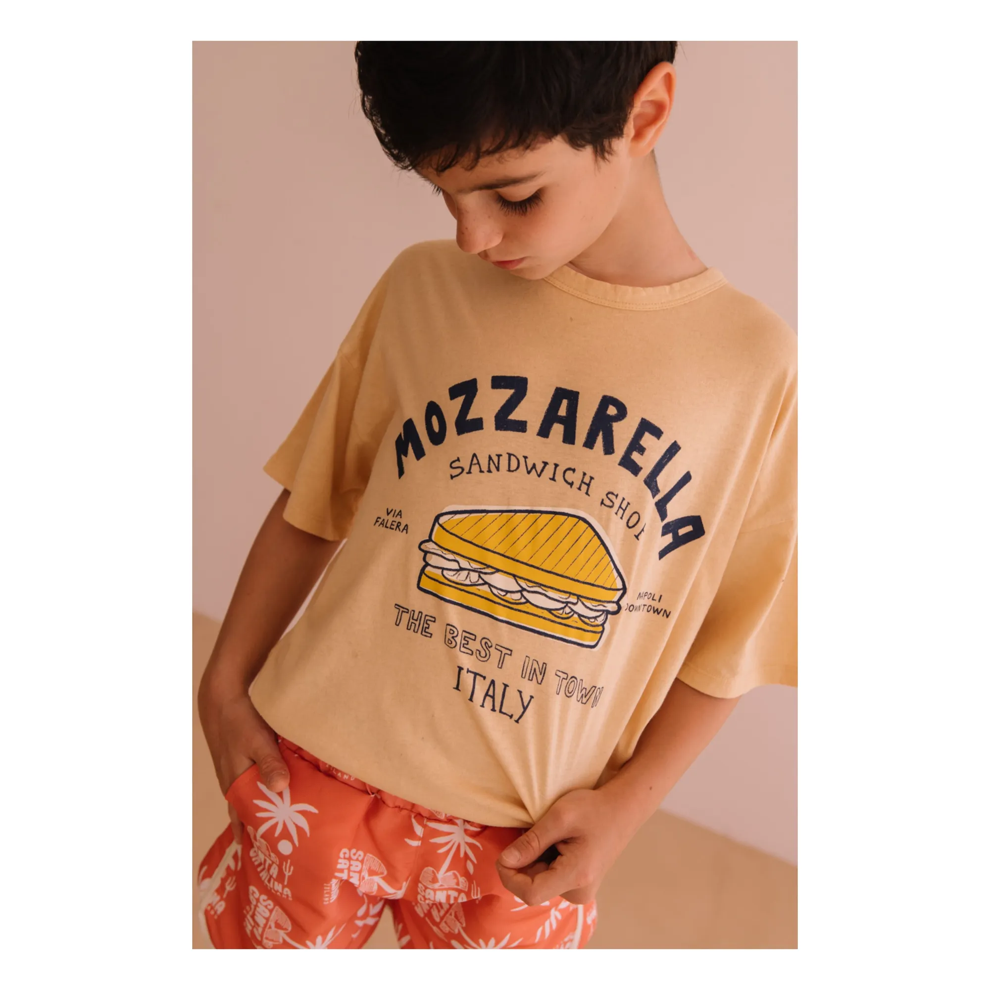 T-shirt Dylan Mozzarella Coton Bio | Beige- Image produit n°2