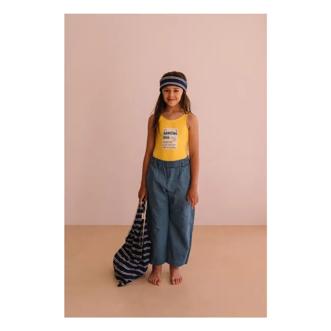 Bjorn Striped Headband Organic Cotton Towelling | Navy blue
