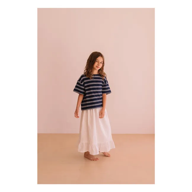 Jupe Brodée Harper Coton Bio | Blanc