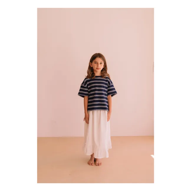 Jupe Brodée Harper Coton Bio | Blanc