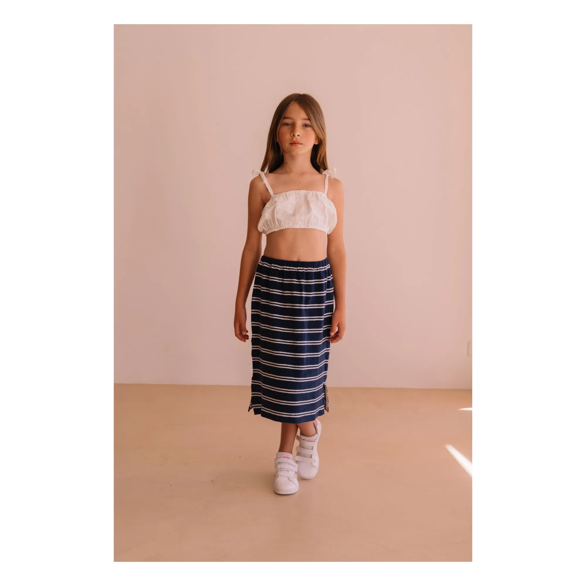 Crop Top Brodé Mandy Coton Bio | Blanc- Image produit n°1
