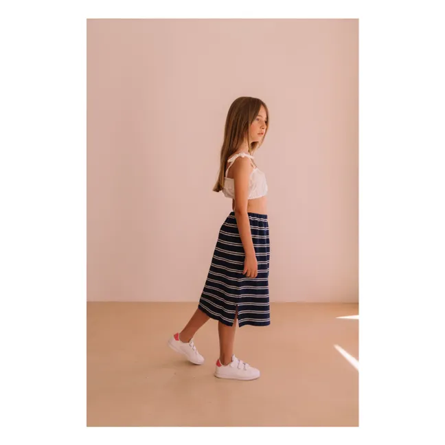 Crop Top Brodé Mandy Coton Bio | Blanc