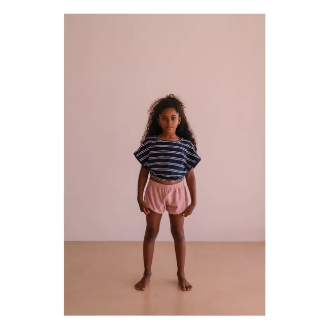 Pantalones cortos de rizo de algodón ecológico Juju | Rosa pálido