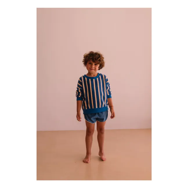 Pantalones cortos de rizo de algodón ecológico Juju | Azul