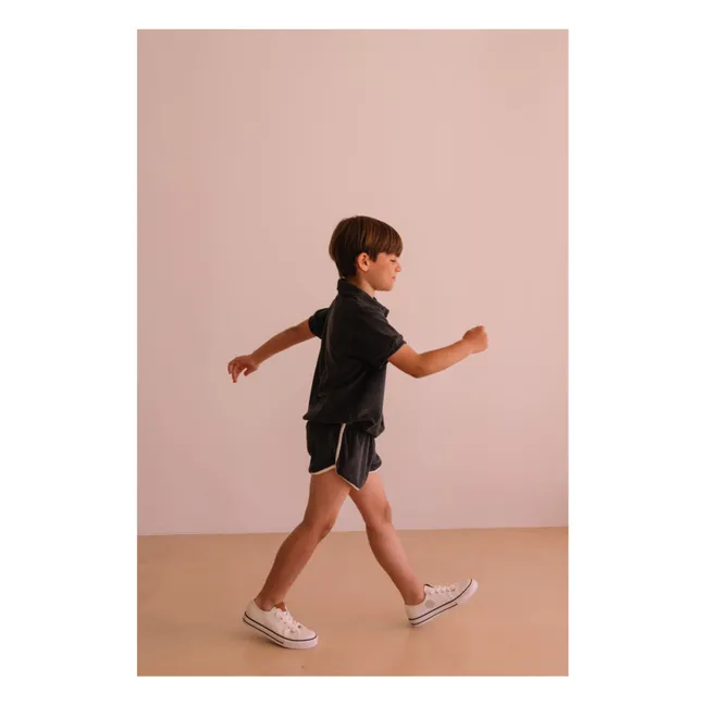 Pantalones cortos de rizo de algodón ecológico Juju | Negro