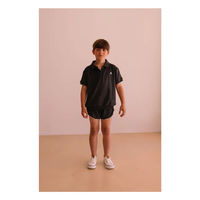 Pantalones cortos de rizo de algodón ecológico Juju | Negro