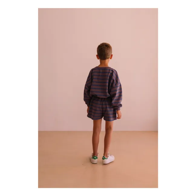 Pantalones cortos de algodón orgánico a rayas Marlow | Violeta