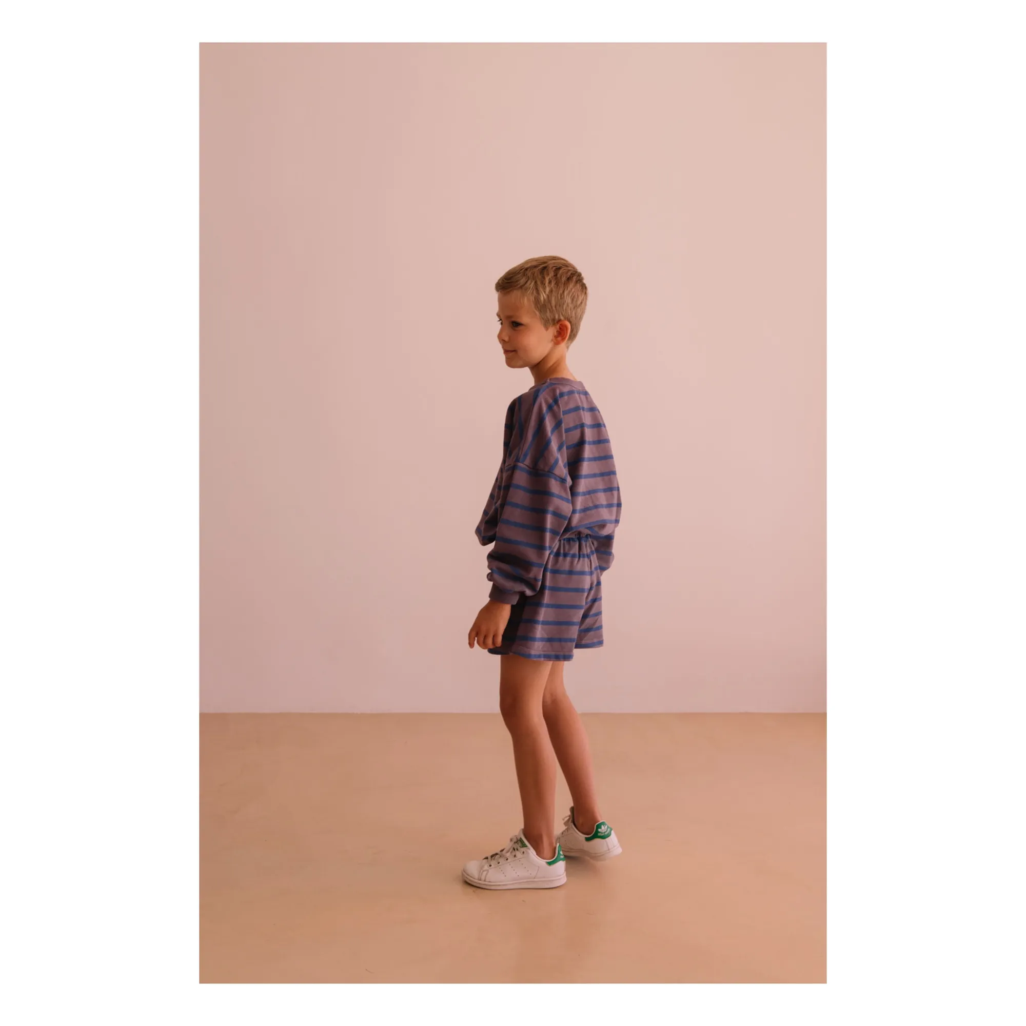 Short Marlow Rayé Coton Bio | Violet- Image produit n°2