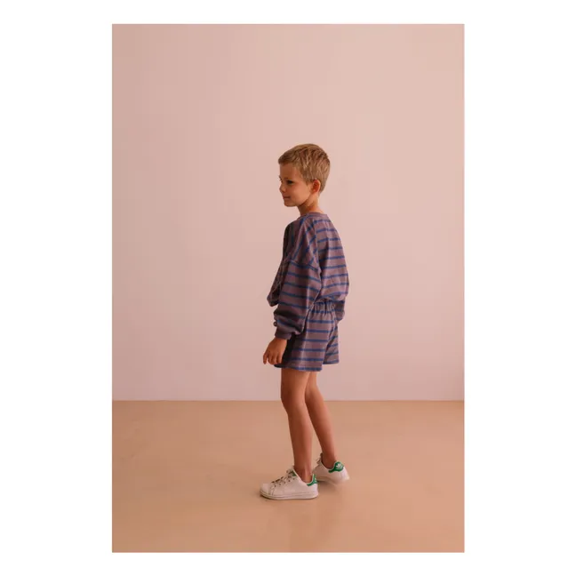 Pantalones cortos de algodón orgánico a rayas Marlow | Violeta