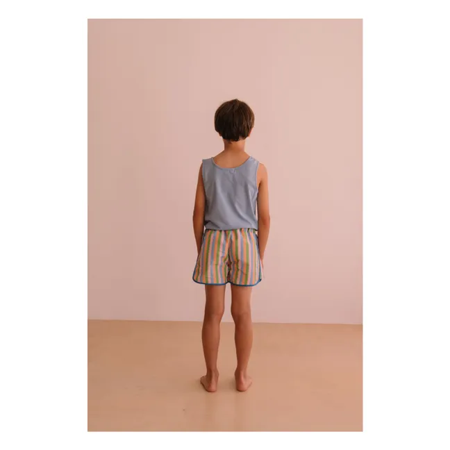 Short de Bain Carlo Rayé | Bleu