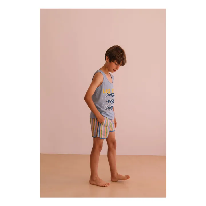 Shorts de baño a rayas Carlo | Azul- Imagen del producto n°2