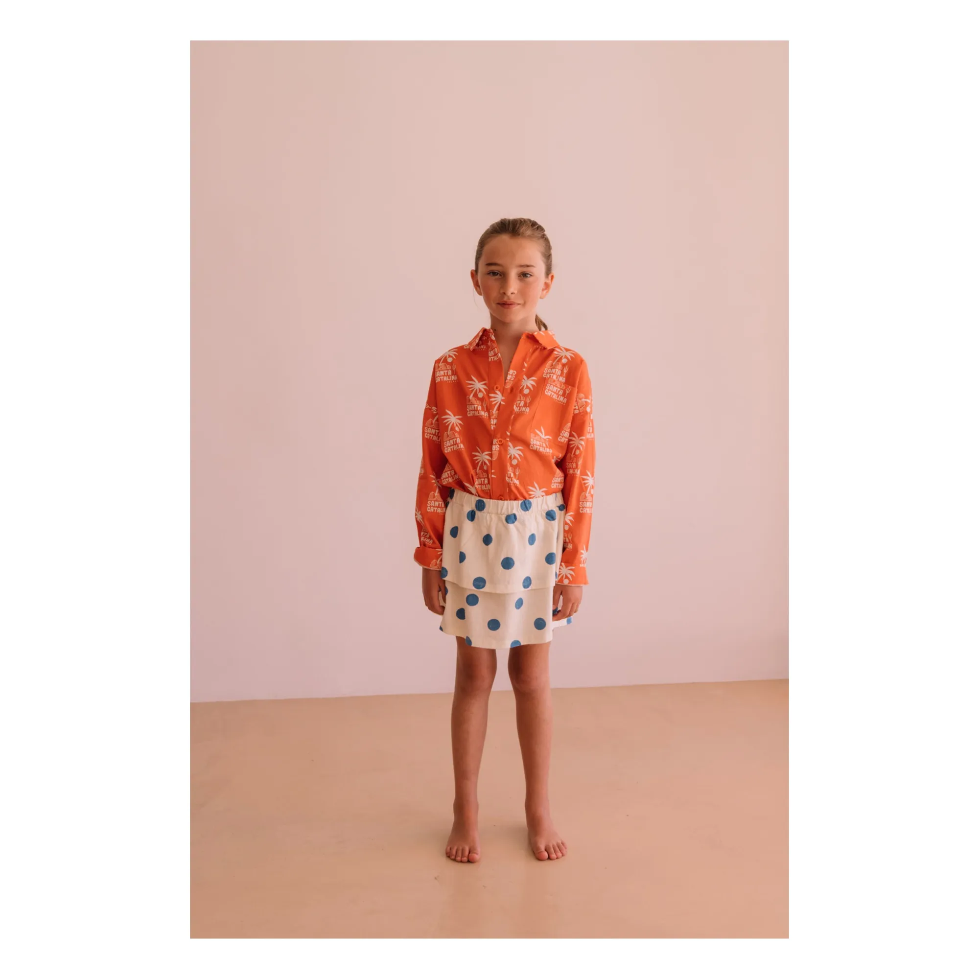 Jupe Lila à Pois Coton Bio | Blanc- Image produit n°1