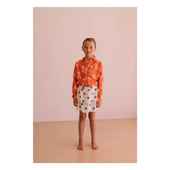 Falda Lila con lunares de algodón orgánico | Blanco