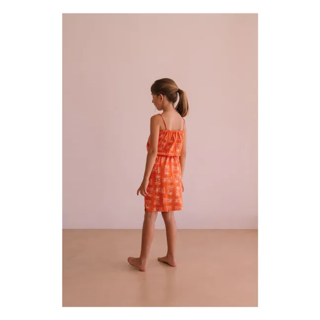 Vestido Mina Palm Tree Algodón orgánico | Naranja