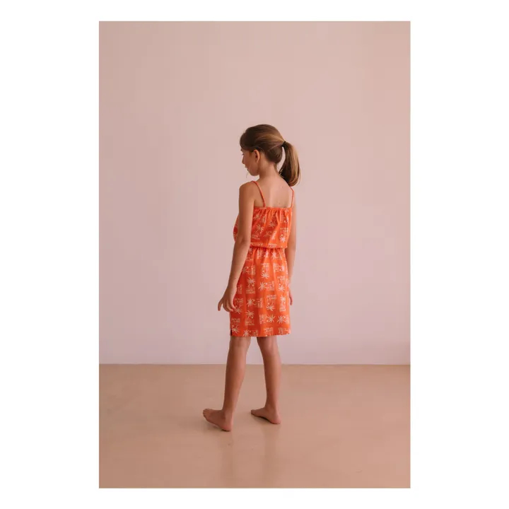 Vestido Mina Palm Tree Algodón orgánico | Naranja- Imagen del producto n°3