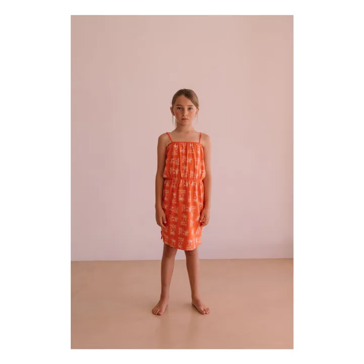 Vestido Mina Palm Tree Algodón orgánico | Naranja- Imagen del producto n°1