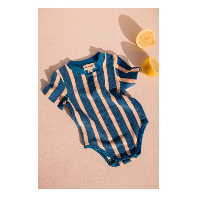 Body Tom Rayé Eponge Coton Bio | Bleu