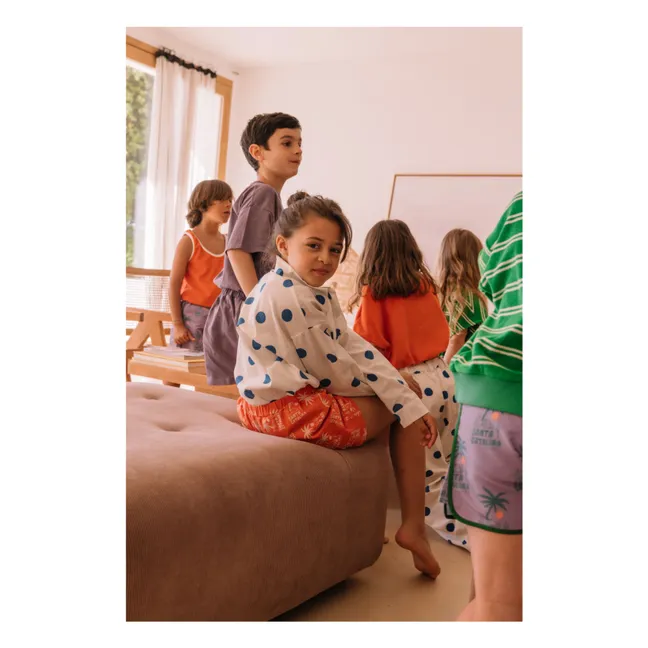 Aurel camisa de lunares de algodón orgánico | Blanco