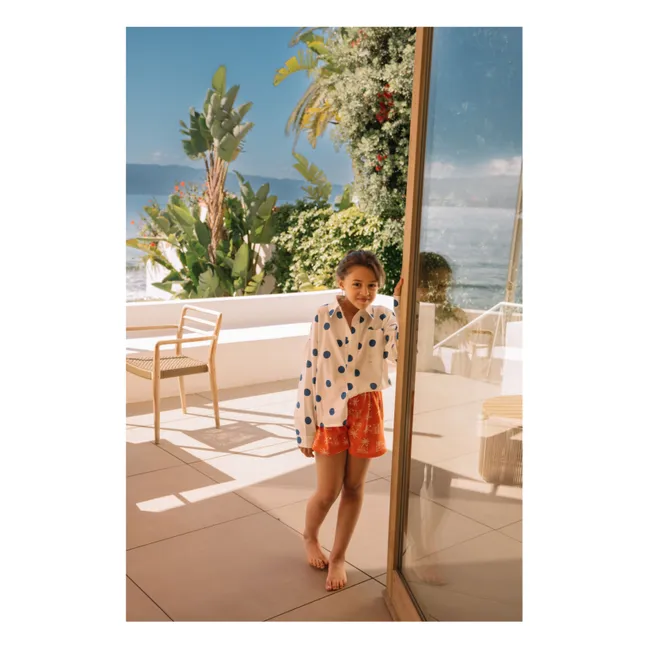 Aurel camisa de lunares de algodón orgánico | Blanco