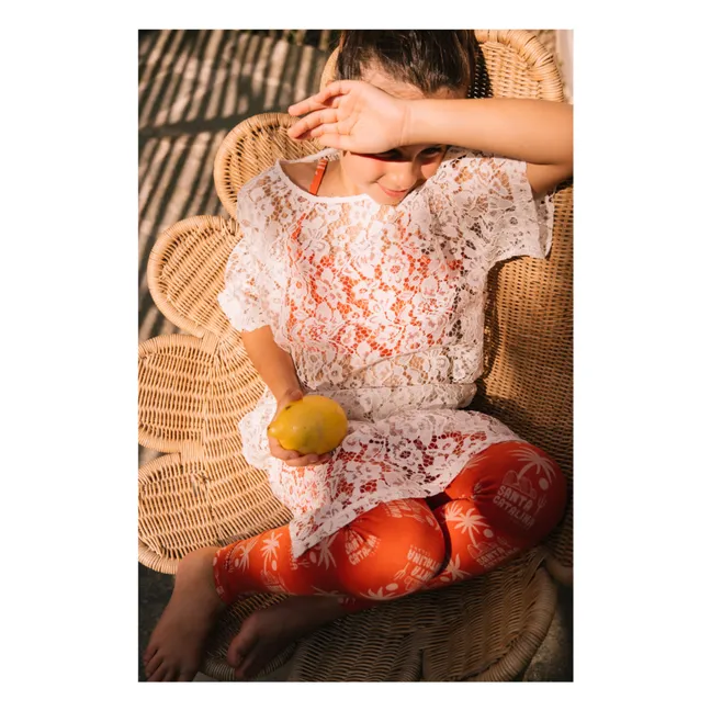 Legging Nour Palmiers Coton Bio | Orange