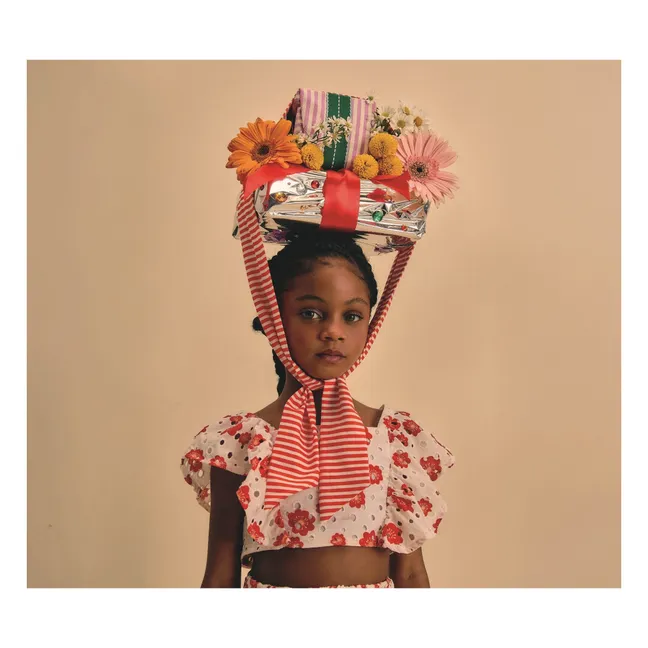 Top Manga Volante Bordado Floral Anglaise | Blanco