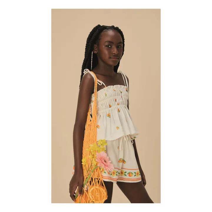 Pantalón corto naranja con cordón | Blanco- Imagen del producto n°1