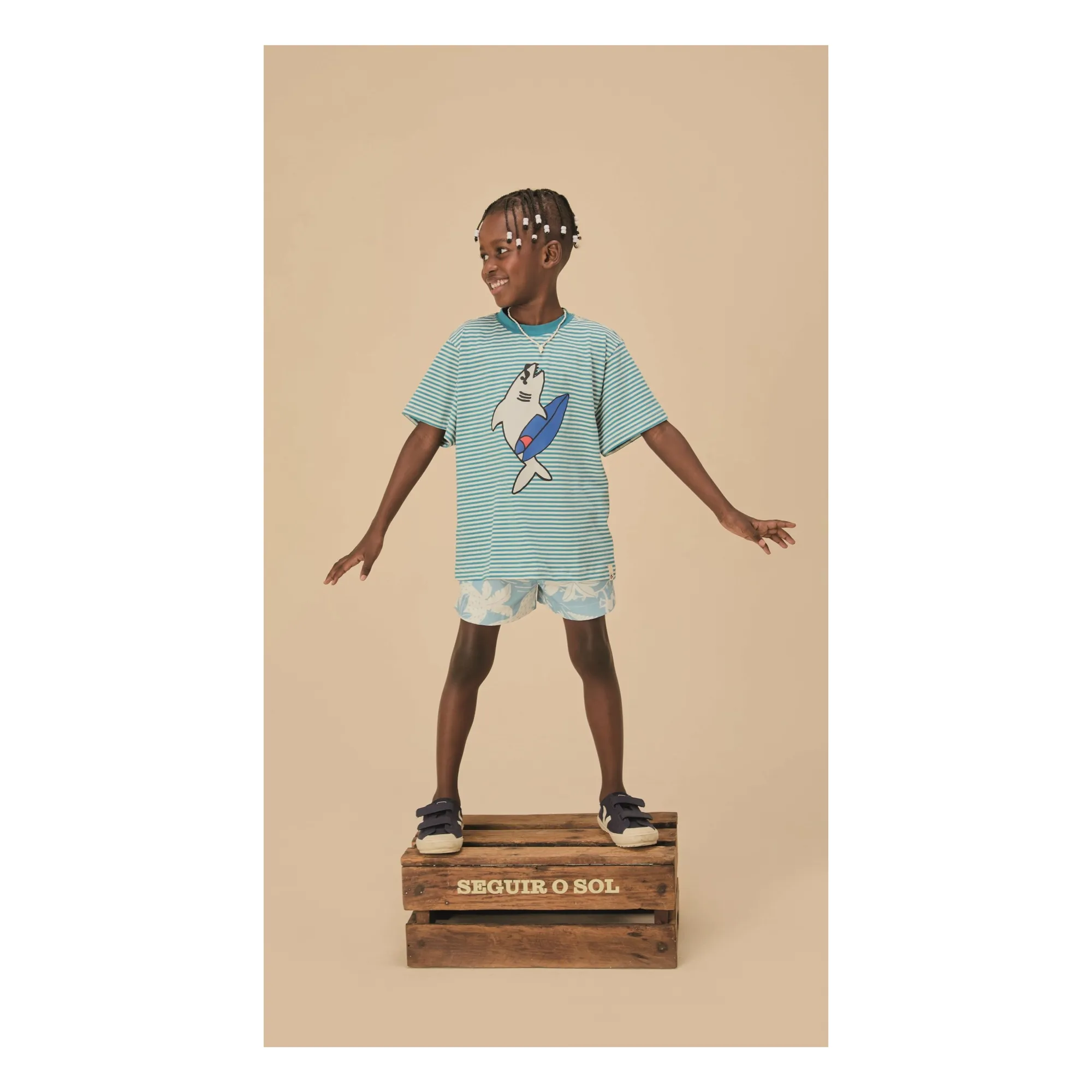 Short Cordon Jungle | Bleu pâle- Image produit n°1
