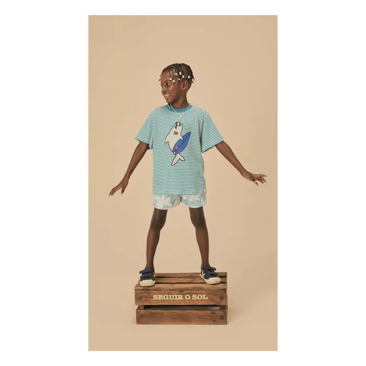 T-shirt Requin Rayé | Bleu- Image produit n°1