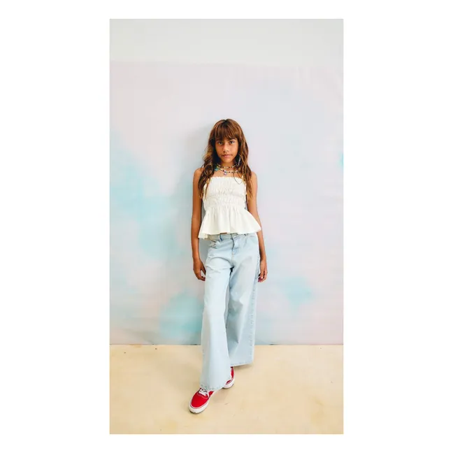 Top Volants Froncé | Blanc