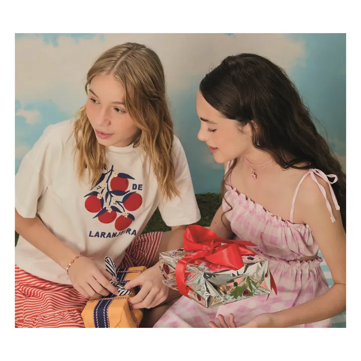 T-shirt Orange | Blanc- Image produit n°2