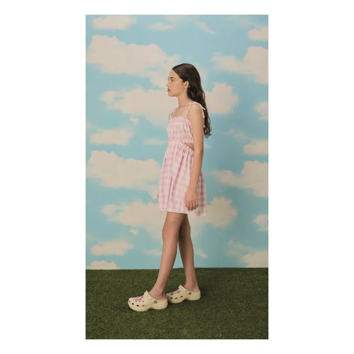 Robe Cut Vichy | Rose pâle- Image produit n°1