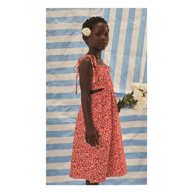 Robe Midi Cut Cœurs | Rouge