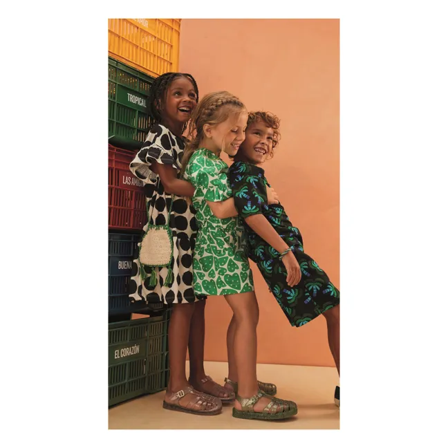 Blouse Crop Cœurs | Vert