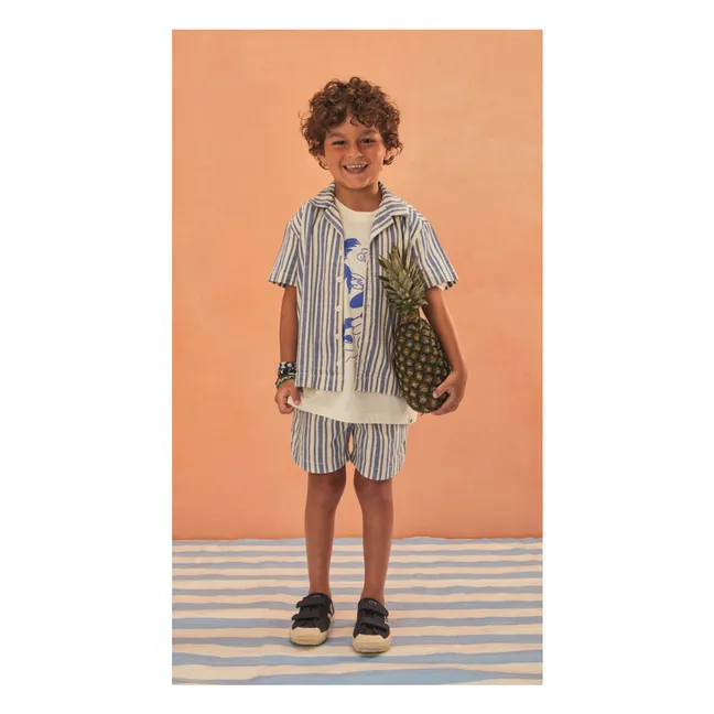 Bermuda Cordon Rayé | Bleu Clair