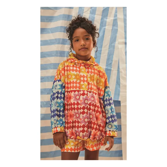 Cortavientos Damier Flower | Naranja