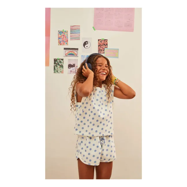 Polka dot fleece shorts | White