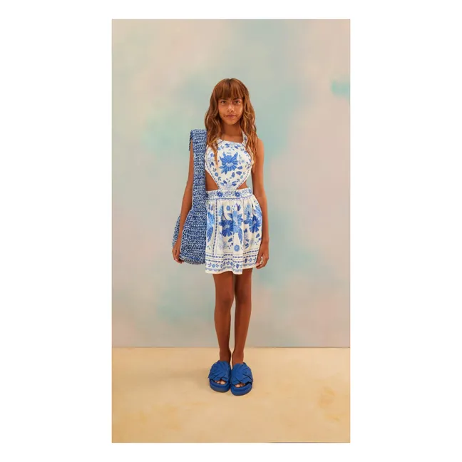 Robe Cut Fleurs | Bleu