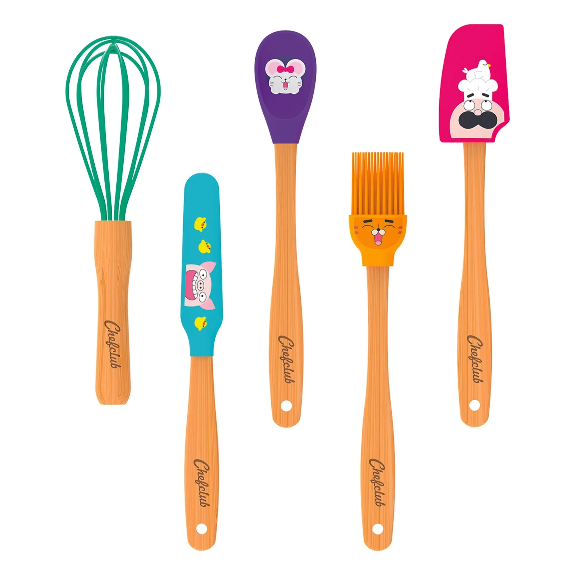 Chefclub Multicoloured Kitchen Utensils - Set Of 5