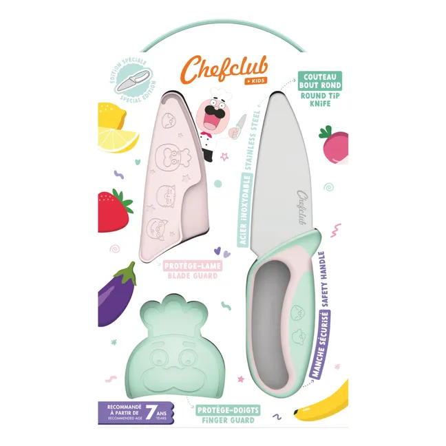 Coltello con protezione per le dita | Rosa Pallido