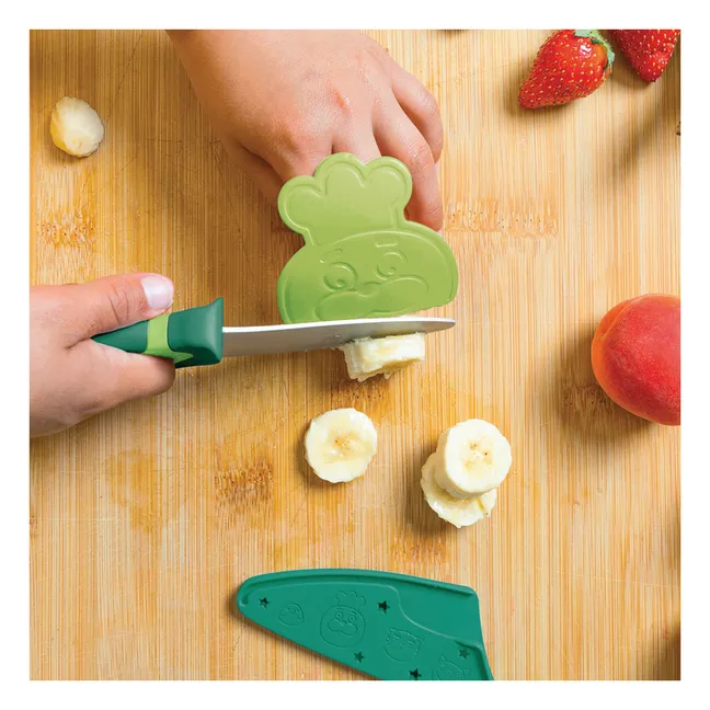 Knife with finger guard | Green