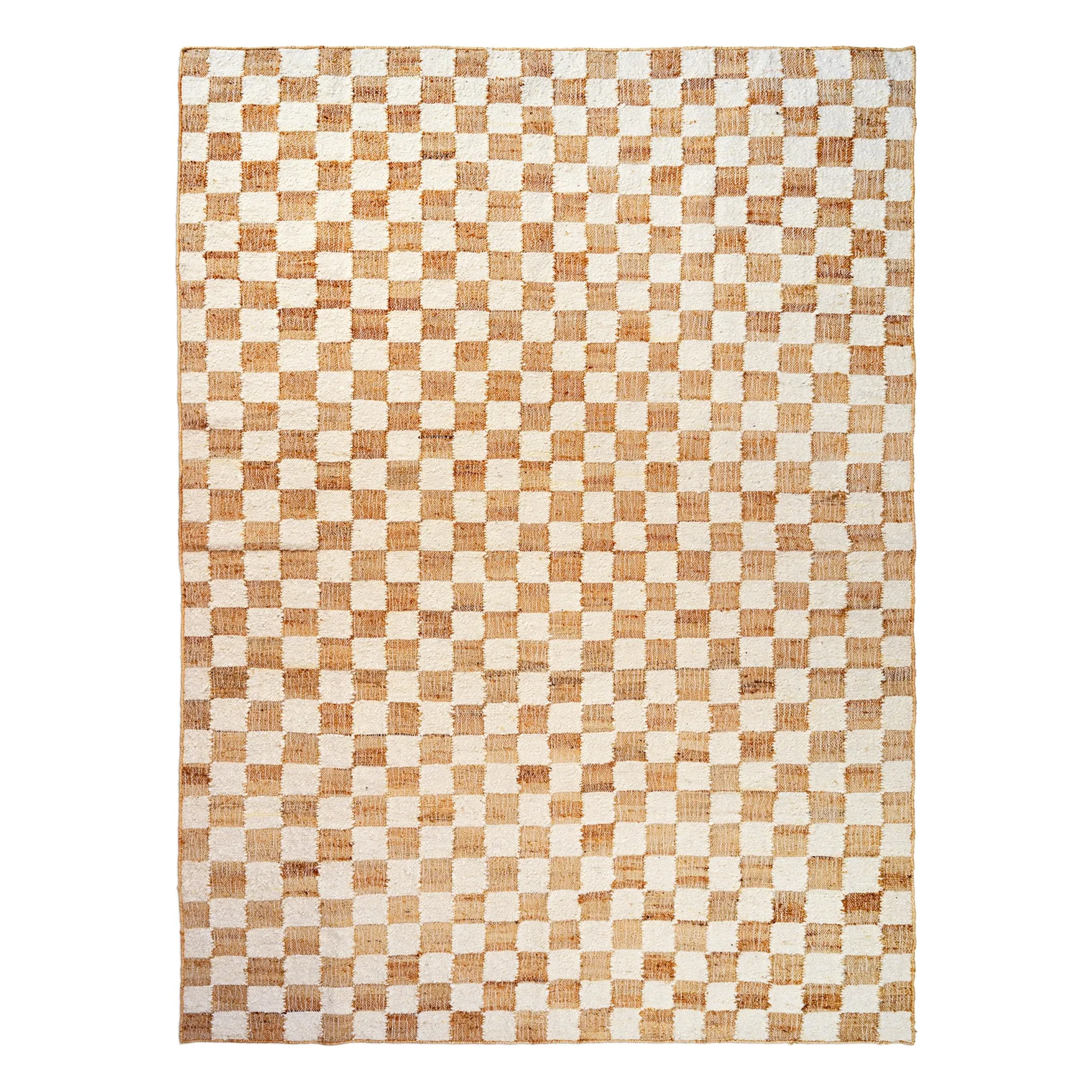 Check wool and jute rugs | Cream- Product image n°3
