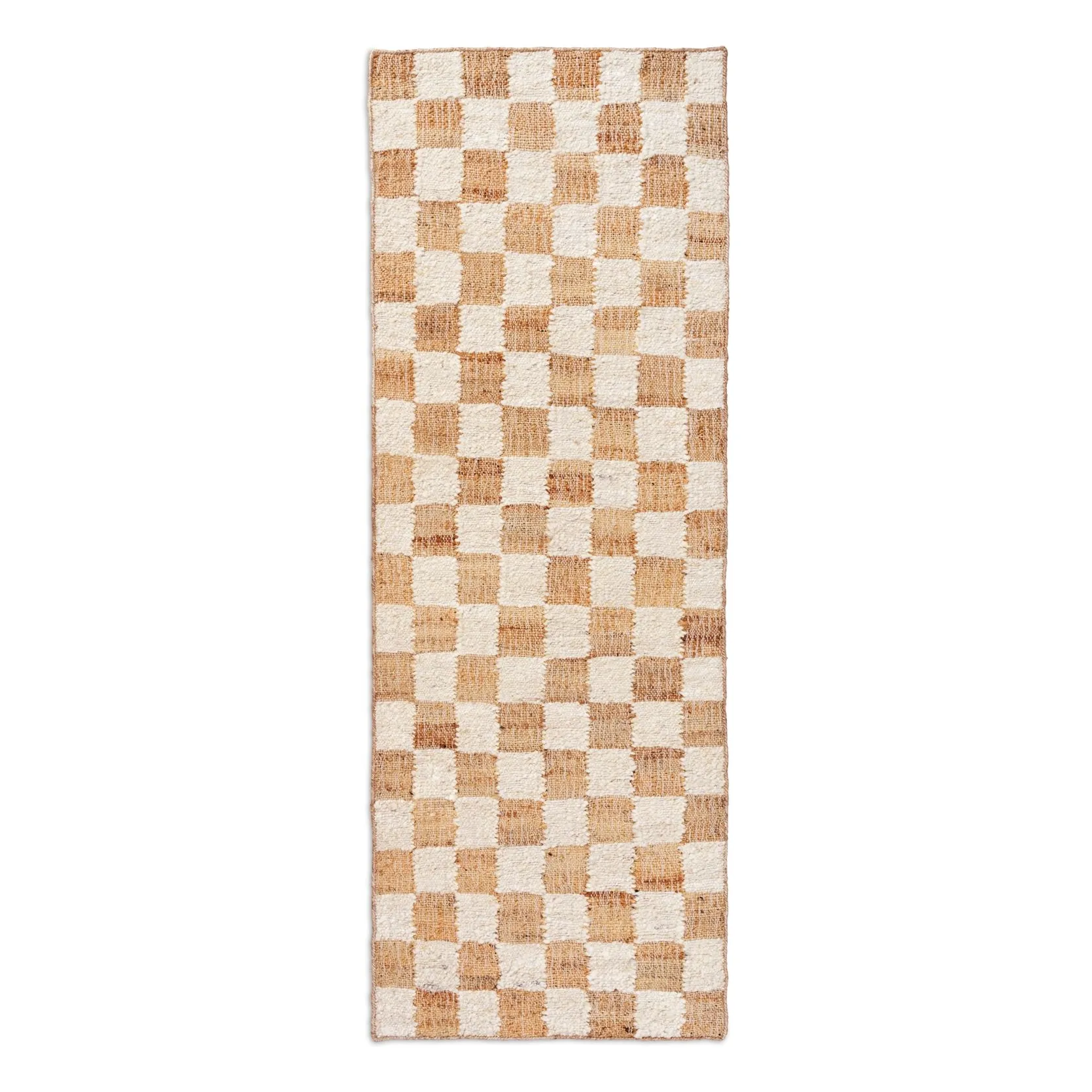 Ferm Living White Check Wool And Jute Rugs