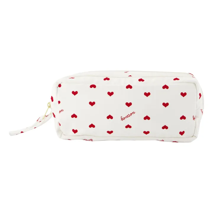 Trousse Ecole Cœurs | Ecru- Image produit n°0