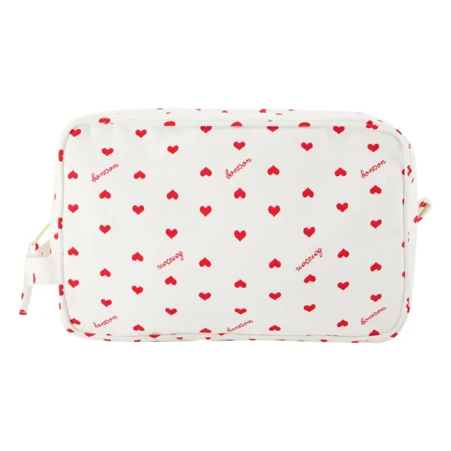 Trousse de Toilette Cœurs | Ecru