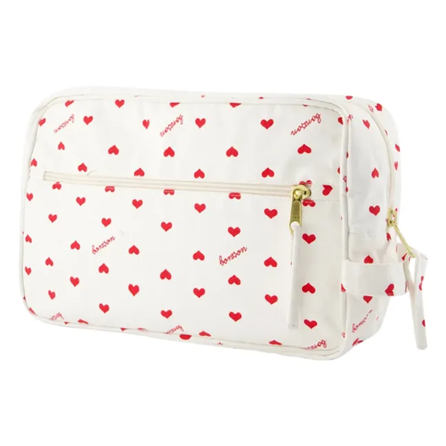 Trousse de Toilette Cœurs | Ecru